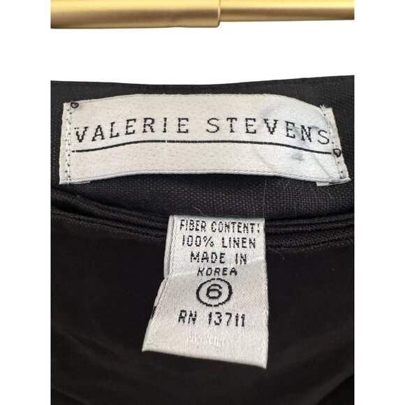 Valerie Stevens Black Pure Linen Wrap Pencil Skirt, Size 6 - Picture 3 of 4